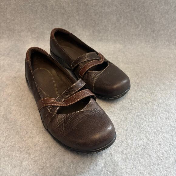 Clarks Bendables Mary Jane Loafer Comfort Shoe Women Size 7 Brown Leather Casual - Picture 4 of 9